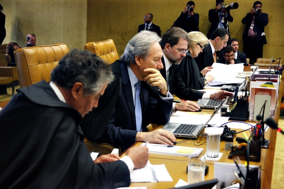 Marco Aurélio, Lewandowski, Toffoli, Rosa Weber e Barroso: três votaram pela absolvição ; os outros tenderiam à mesma tese | Gervásio Baptista/STF