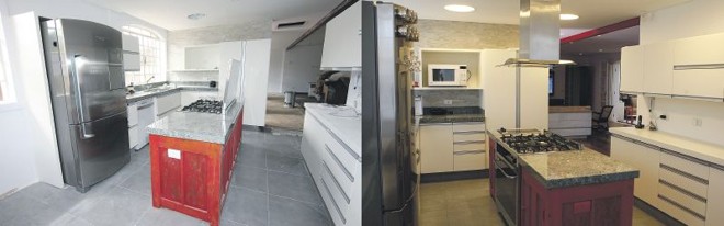 Agora integrada ao living e à sala de jantar, a pedido da prorietária, cozinha ganhou equipamentos, ilha com cooktop, piso, mobiliário e revestimentos |