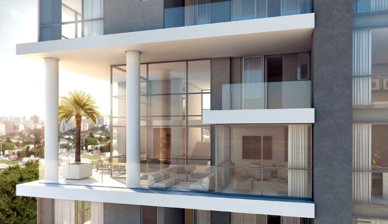 Inovações no mercado local: varanda do duplex do Eos Barigui tem pé-direito duplo e 29 m² de área | Divulgação