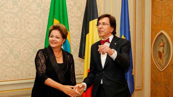 Dilma durante visita ao primeiro-ministro da Bélgica, Elio Di Rupo | Roberto Stuckert Filho/Presidência da República