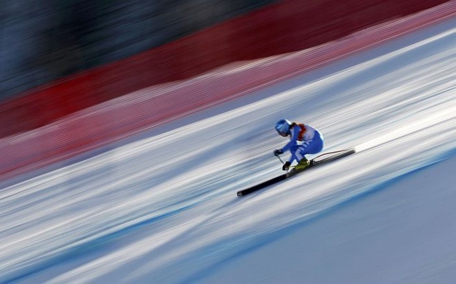 Italiana Francesca Marsaglia em prova de esqui em Sochi |