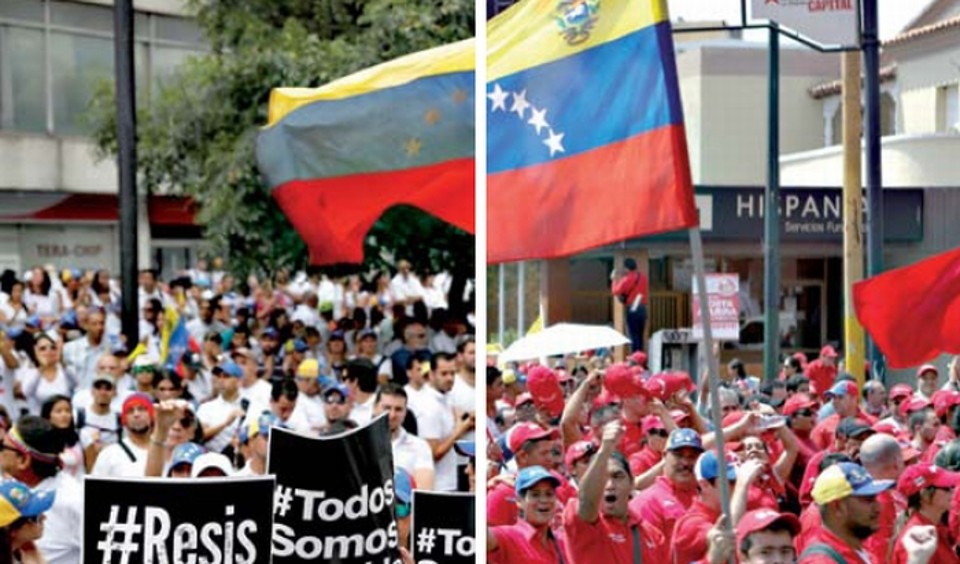 Ao longo do dia, capital venezuelana abrigou protestos contrários e favoráveis ao presidente Nicolás Maduro | Carlos Garcia Rawlins/Reuters; Marco Bello/Reuters