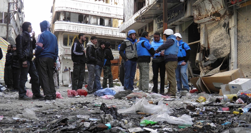 Membros da ONU auxiliaram na retirada dos moradores de Homs, que vem sendo palco de conflitos entre governo e rebeldes | Yazan Homsy/Reuters