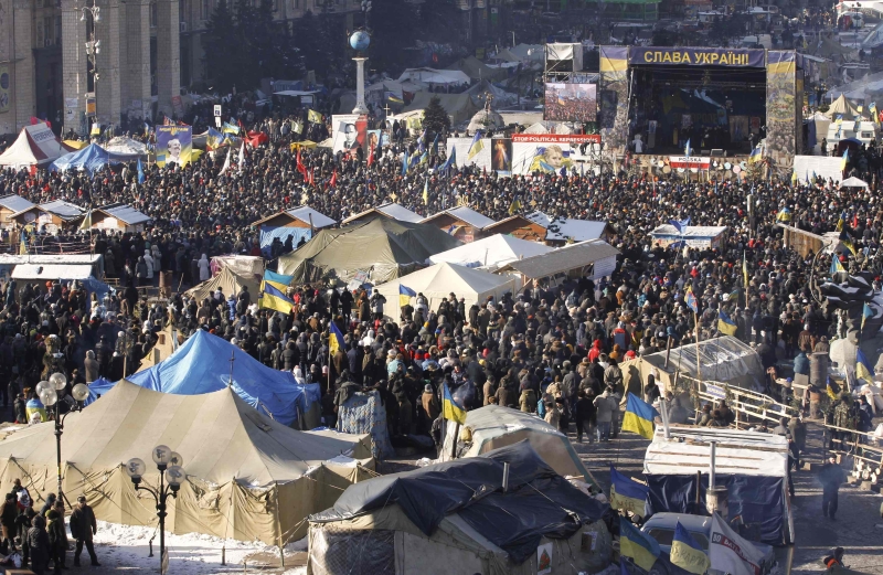 Manifestantes voltaram a se reunir no centro de Kiev | Vasily Fedosenk/Reuters