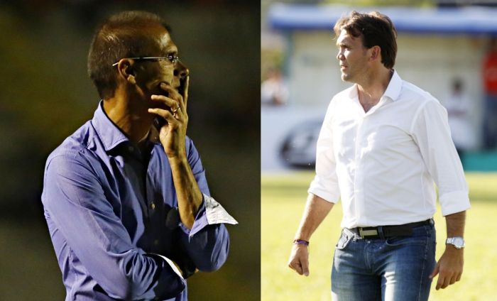Técnicos Milton Mendes e Petkovic vão duelar em situações opostas no clássico entre Paraná e Atlético | Felipe Rosa / Antonio More / Gazeta do Povo