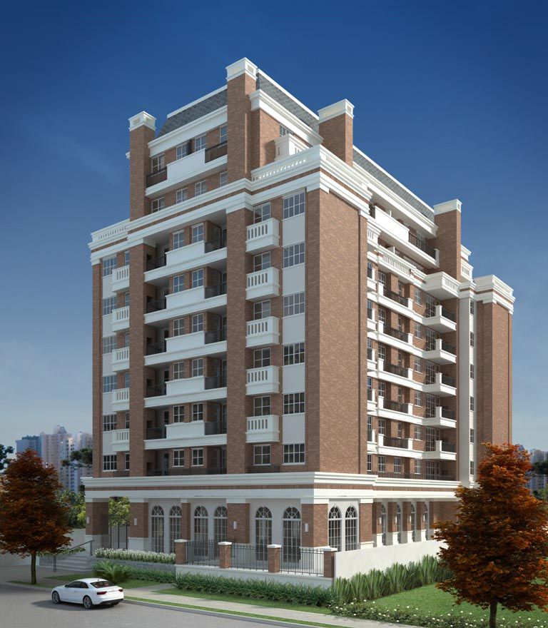 Com estilo clássico contemporâneo, edifício tem amplas sacadas com churrasqueira | Divulgação