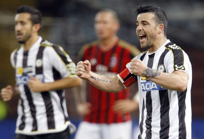 Di Natale comemora vitória da Udinese sobre o Milan | reuters