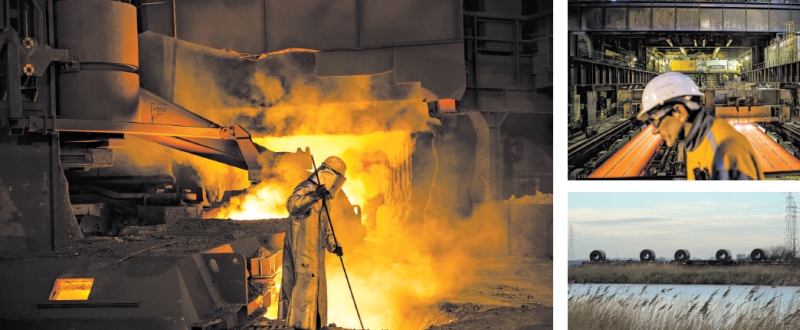 Com o aumento da demanda, agora todos os fornos estão acesos nas usinas da ArcelorMittal em Dunquerque, na França | Andrew Testa para The New York Times