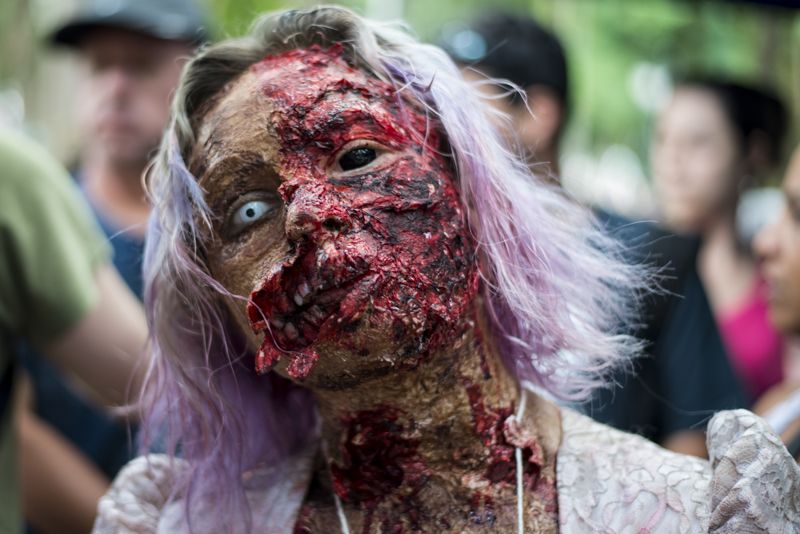 Maquiagem para o evento dos mortos-vivos | Henry Milleo/Agência de Notícias Gazeta do Povo
