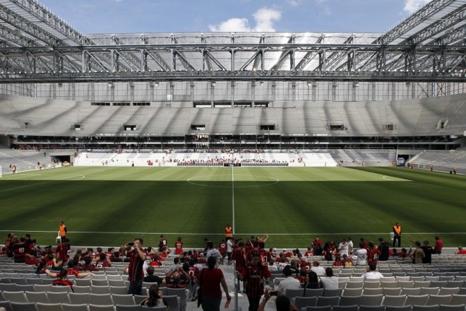 Arena da Baixada no evento-teste para a Copa do mundo, na partida entre Atlético e jk.Malucelli |