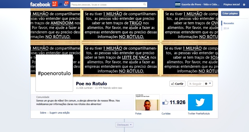 Página da campanha no Facebook: 12 mil curtidas | Reprodução