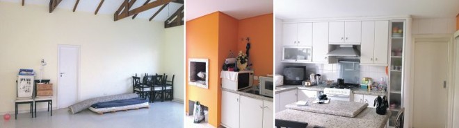 Antes: O espaço do ático era um sótão bagunçado e mal aproveitado, com cara de depósito. Churrasqueira, separada da cozinha, criava dois ambientes apertados |