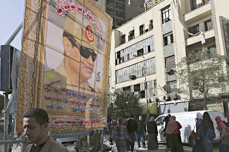 Painel do general Abdel Fattah al-Sisi, no centro do Cairo | Asmaa Waguih/Reuters