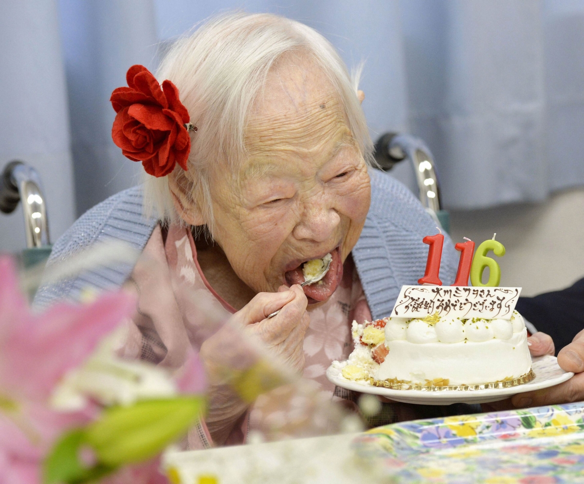 Misao Okawa comemorou seu aniversário de 116 anos nesta quarta-feira (5) | Reuters/Kyodo