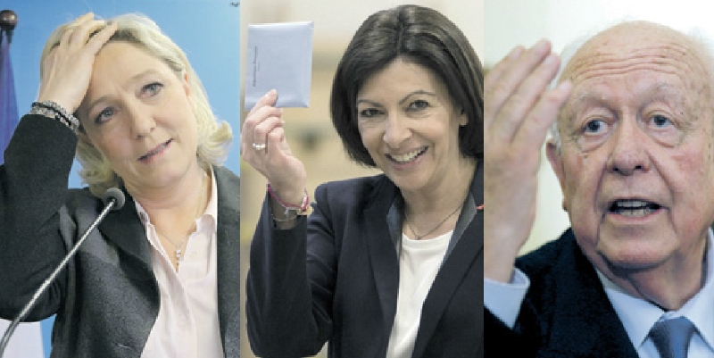 Ultranacionalista Marine Le Pen, socialista Anne Hidalgo e conservador Jean-Claude Gaudin, vitoriosos das eleições de ontem | Pascal Rossignol/Reuters; Ian Langsdon/Efe; Jean-Paul Pelissier/Reuters