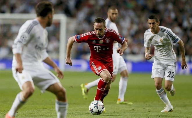 Ribery puxa ataque do Bayern de Munique na partida com o Real Madrid |