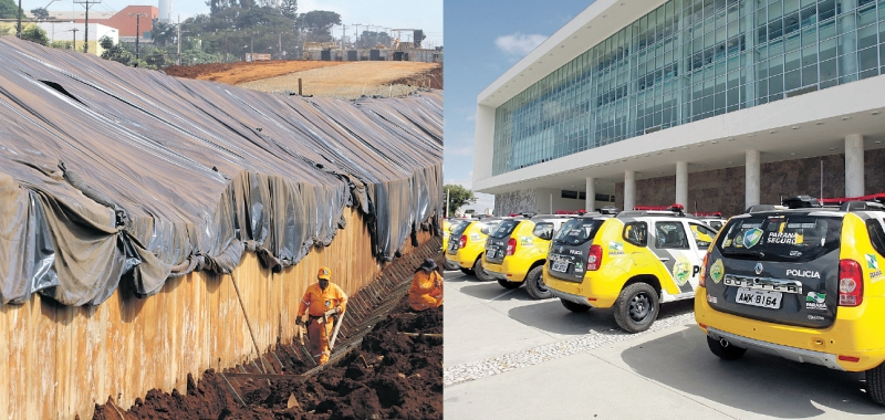 Plano do governo é destinar R$ 430,6 milhões para obras em estradas ; A segurança pública deve receber R$ 186,4 milhões do Proinveste | Roberto Custódio/ Jornal de Londrina ; Antônio More/ Gazeta do Povo