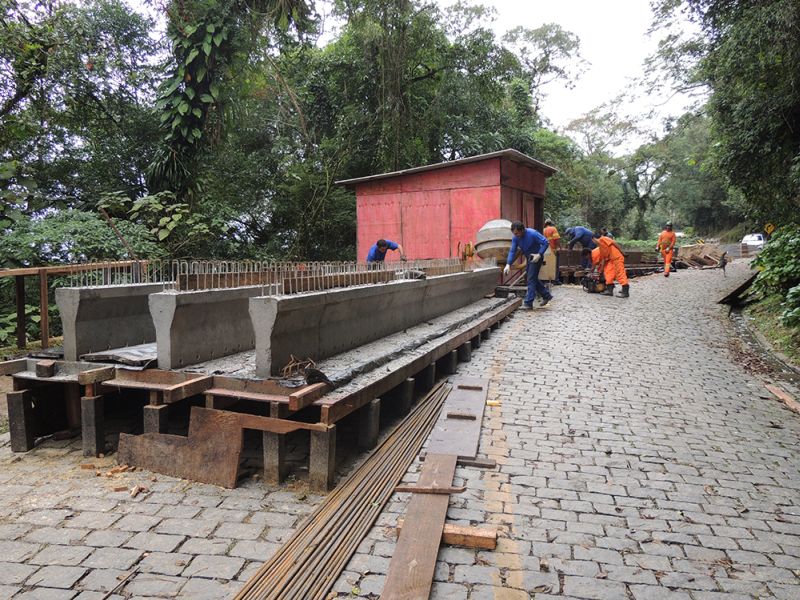 Obras para a construção de ponte na Estrada da Graciosa | Divulgação/DER