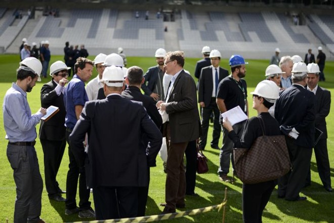 Jêrome Valcke na última inspeção da Fifa, nesta terça-feira, antes da Copa do Mundo | 