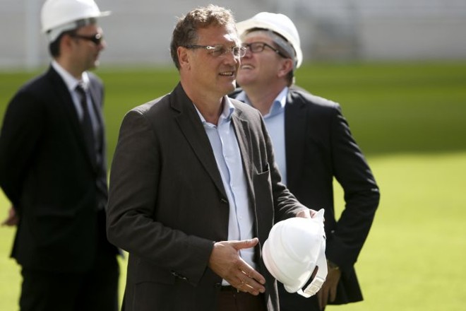 Jêrome Valcke na última inspeção da Fifa, nesta terça-feira, antes da Copa do Mundo | 