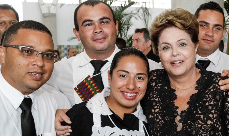 Presidente Dilma Rousseff durante cerimônia de inauguração do Pier Sul do Aeroporto Internacional de Brasília Presidente Juscelino Kubitschek, em Brasília, nesta quarta-feira (16) | Roberto Stuckert Filho / Presidência da República / Divulgação
