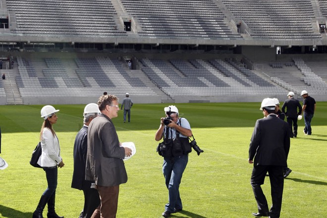 Jêrome Valcke na última inspeção da Fifa, nesta terça-feira, antes da Copa do Mundo | 