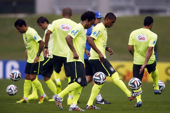 Último a chegar, no dia anterior, Marcelo participou normalmente do treino desta quarta-feira | 