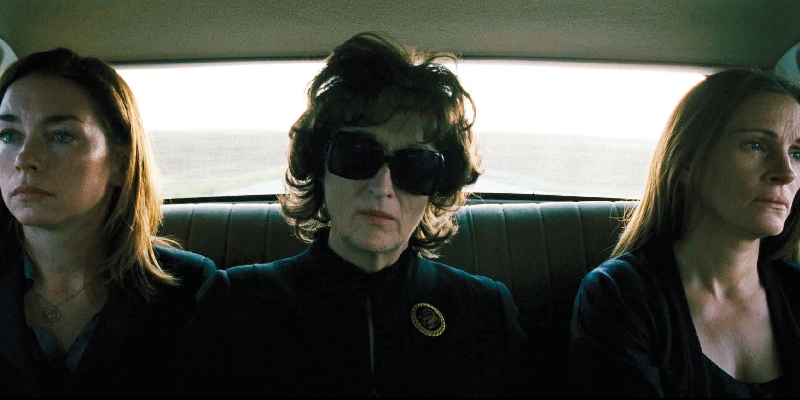 Ivy (Julianne Nicholson), Violet (Meryl Streep) e Barbara (Julia Roberts): tensão vulcânica em família | Divulgação