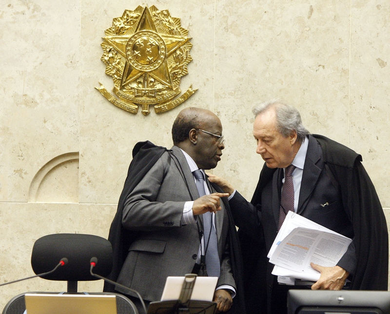 Joaquim Barbosa e Ricardo Lewandowski, que vai assumir o comando do STF com a aposentadoria do colega | Nelson Jr./STF