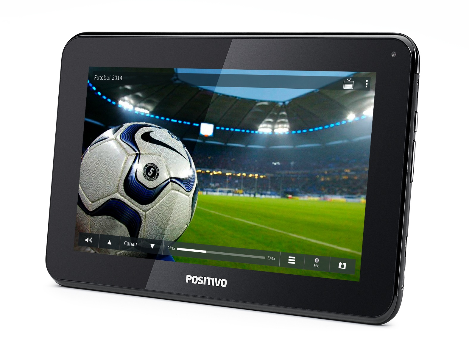 Tablet T701 TV tem tela de sete polegadas e TV digital integrada. | Divulgação/Positivo.