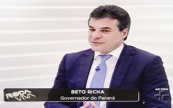 Governador Beto Richa em entrevista ao programa Roda Viva, da TV Cultura. | Hugo Harada/Gazeta do Povo