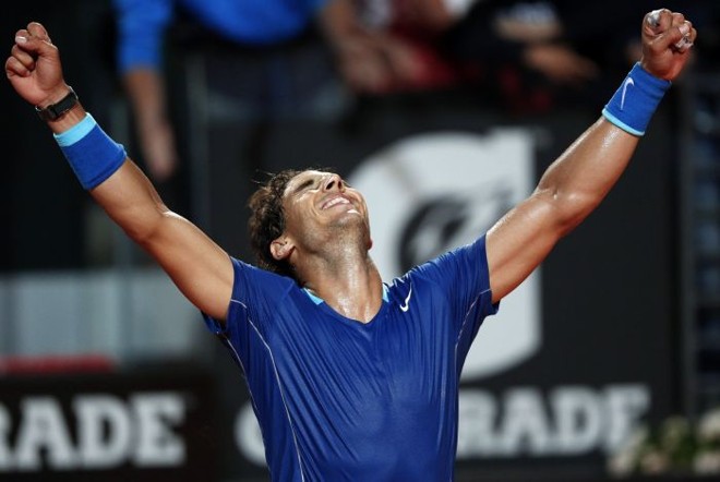 Nadal comemora a vitória por 2 a 0 contra tenista búlgaro | Reuters
