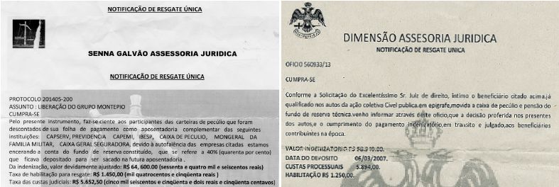 Brasões e juridiquês são usados por vários escritórios fantasmas para tentar aplicar o golpe. A maioria deles é de São Paulo | Reprodução