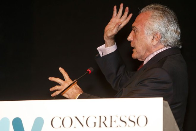 Vice-presidente da República, Michel Temer, discursa no 4º Congresso Brasileiro de Direito Eleitoral, realizado nesta quinta-feira (29) em Curitiba | 