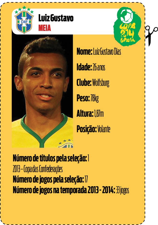 Por que vai para a Copa? É o único volante-volante da seleção. O protetor da zaga que Felipão tanto preza. | 