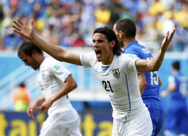 Atacante uruguaio Edinson Cavani durante partida do Grupo D na Copa do Mundo | 