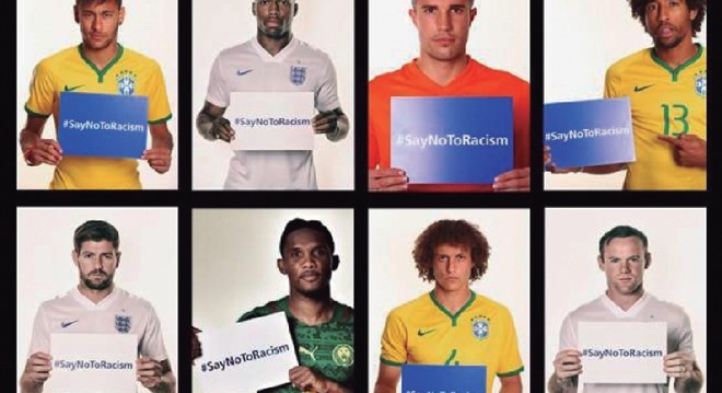 Jogadores de várias seleções participam de campanha da Fifa contra o racismo no futebol |