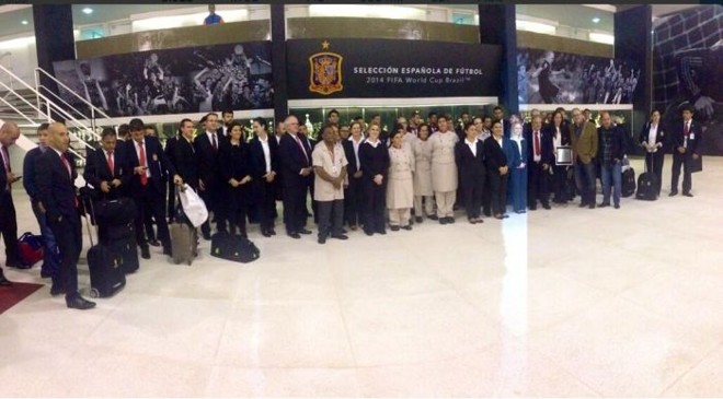 Delegação da Espanha é recepcionada no CT do Caju |