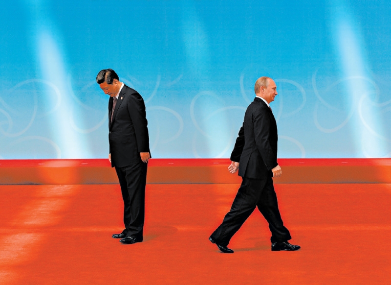 O presidente russo, Vladimir Putin, e o presidente chinês, Xi Jinping, fizeram um acordo relativo ao gás natural | Pool photo by Mark Ralston