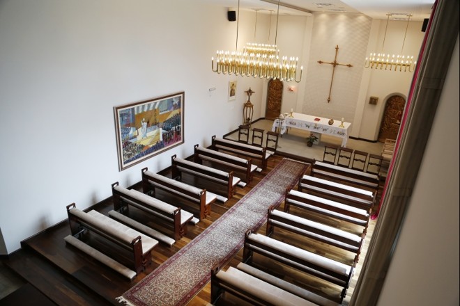 Capela do Palácio, inaugurada em 1955, e abençoada pelo papa João Paulo II em 1980 | 