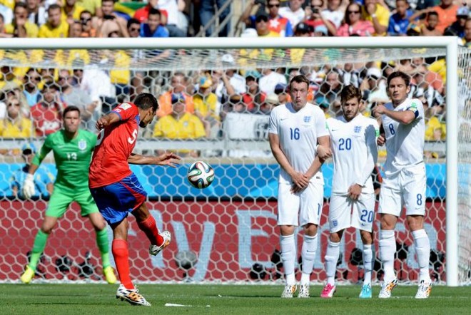 Celso Borges faz cobrança de falta contra a Inglaterra | 
