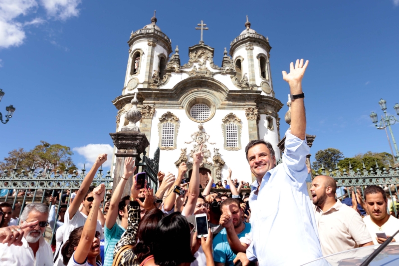Aécio Neves faz campanha em Minas Gerais: definição do vice ainda depende de alianças | Orlando Brito/PSDB