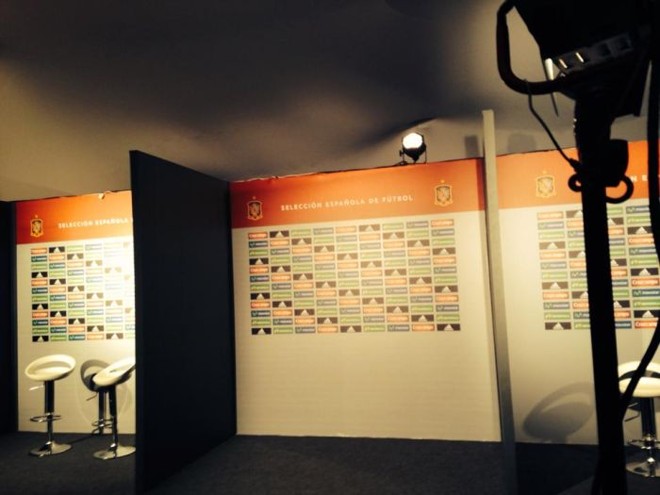 Centro de imprensa, onde os jogadores da Espanha darão entrevistas no CT do Caju |