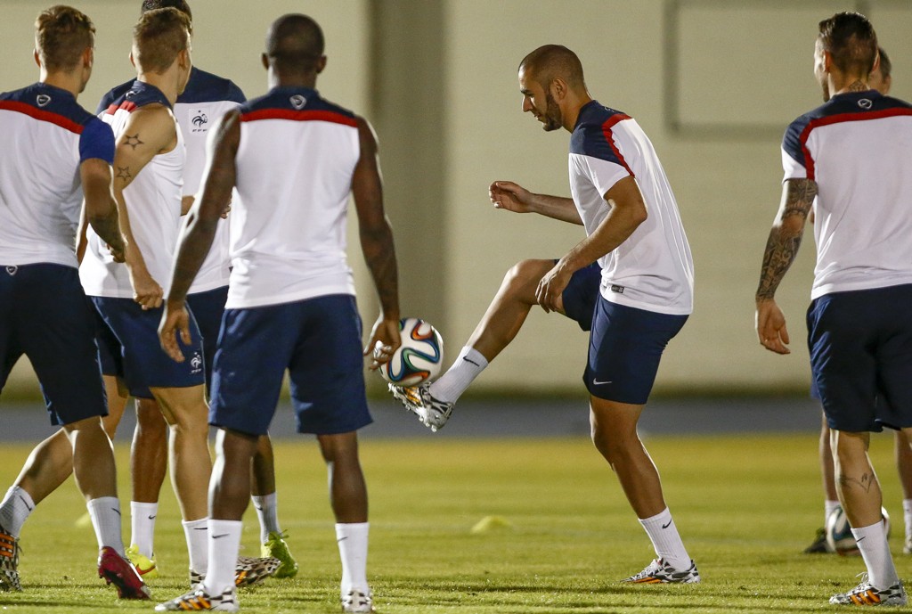Treino da França na tarde desta quarta-feira