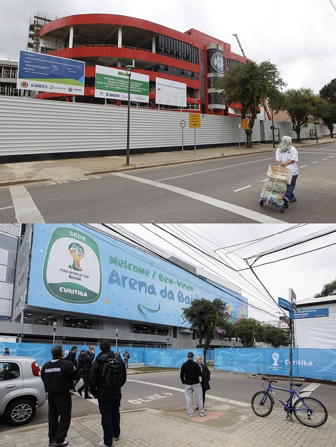 Esquina da Buenos Aires com a Engenheiros Rebouças passou por grandes alterações, restando uma área isolada em frente a Arena da Baixada para estruturas temporárias da Fifa | 