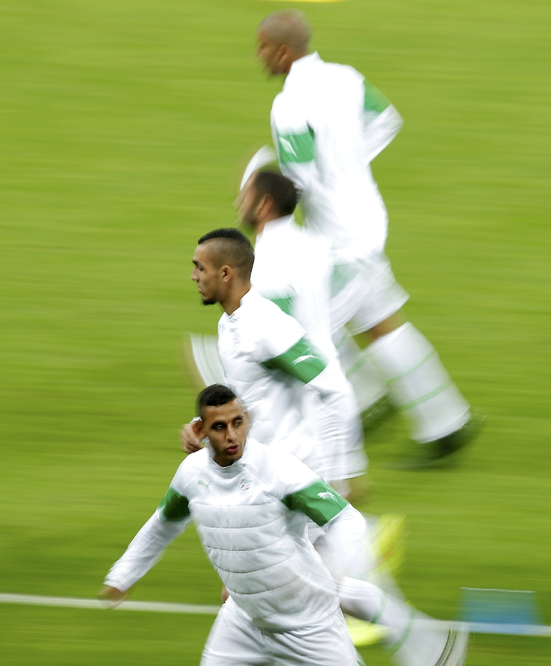 Jogadores da Argélia treinaram ontem no Biera-Rio | Marko Djurica/ Reuters