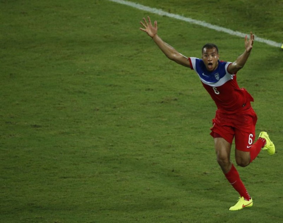 John Brooks, dos Estados Unidos, fez o gol da vitória aos 41 minutos | Reuters