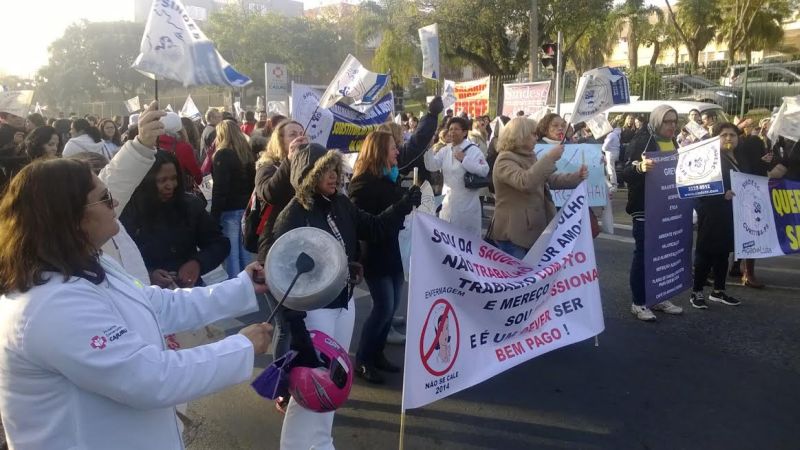 No Hospital Cajuru, greve mobiliza cerca de 300 trabalhadores | Aniele Nascimento/ Agência de Notícias Gazeta do Povo