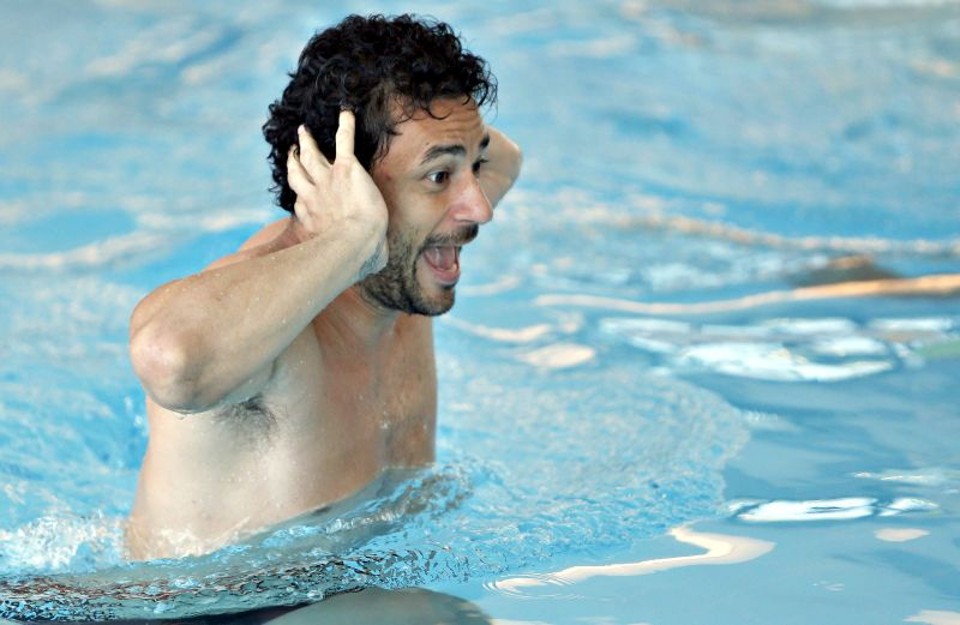 Fred participou de um treino regenerativo ontem na piscina da Granja Comary: indignado com as insinuações | Rafael Ribeiro/EFE