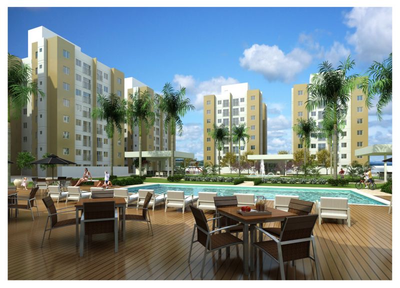 Piscina com deck, quadras esportivas e academia são algumas das opções de lazer do empreendimento | Divulgação